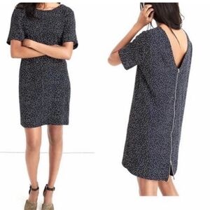 Madewell Zip back dress in polka dot scatter in size 0